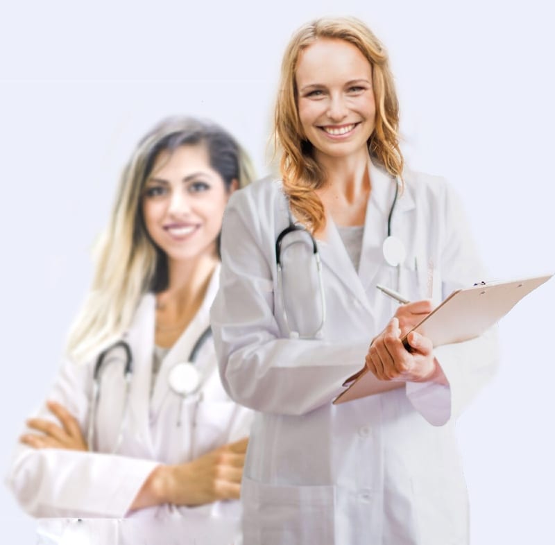 Pharmacist holding the pad Pharmacist holding the pad